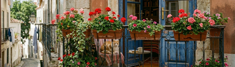 Van achter de geraniums